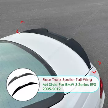 Стиль M4 для BMW 3 серии E90 2005-2012 задняя крышка багажника, спойлер для губ, автомобильный хвост, разделитель крыла, комплекты кузова, аксессуары, черный блеск