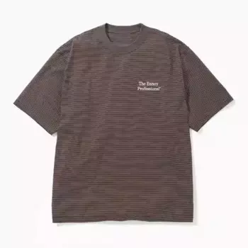 Стильная футболка ENNOY в полоску с вышивкой в виде булавки и круглым вырезом Повседневная универсальная парная свободная футболка с коротким рукавом для мужчин и женщин