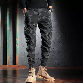 Стильные камуфляжные брюки-карго для мужчин с бегом и повседневным дизайном, облегающие мужские рабочие тактические Спортивные костюмы, брюки