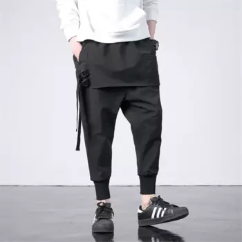 Стильные Мужские Черные Мешковатые брюки в стиле Харлан, бриджи! Высококачественные мужские брюки