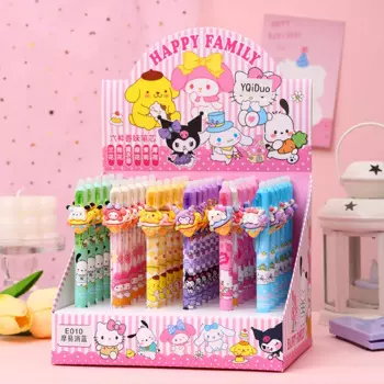 Стираемая гелевая ручка Sanrio, 36 шт., мультфильм My Melody Hello Kitty Kuromi, стираемая синяя ручка 0,5 мм, подарок на день рождения для друга