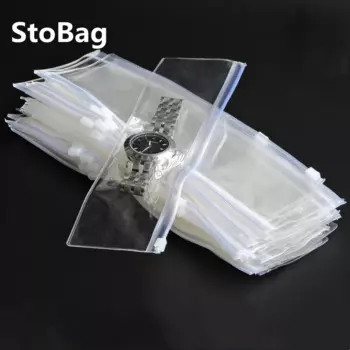 StoBag 50 шт. прозрачные пластиковые сумки для ювелирных изделий