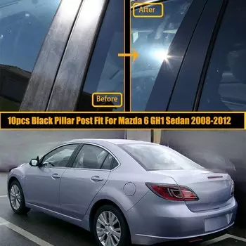 Столбы для автомобиля для Mazda 6 GH1 Ultra Sedan 2008-2012 глянцевые черные накладки на двери окна наклейки аксессуары для автостайлинга