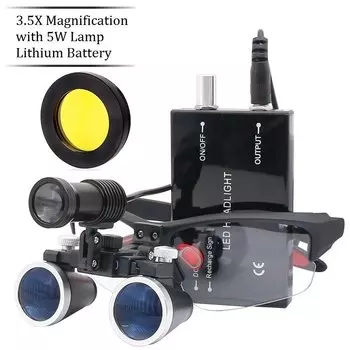 Стоматологические лупы HUILEY 3.5X с подсветкой