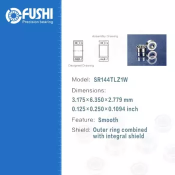Стоматологический подшипник SR144TLZ1W ( 4 шт.) Стандартный класс P4 для турбинной насадки, высокоскоростные подшипники для стоматологической дрели SR144 TL Z1 W
