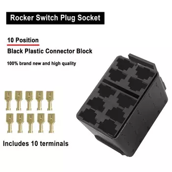 Стрелки, клавишный выключатель, 10 контактов, DPDT ВКЛ./ВЫКЛ., 3 позиции, переключатель, синий цвет, светодиодный Кнопка для замены типа Carling