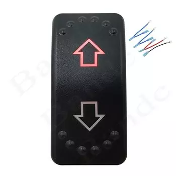 Стрелки вверх-вниз, мгновенный Кулисный Переключатель 7P (вкл.)-ВЫКЛ.-(вкл.) DPDT, ретроактивный переключатель + провода для автомобиля, лодки, морского транспортного средства, яхты, судна