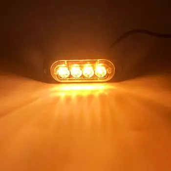 Стробоскоп автомобильный, 4 светодиода, Рабочая лампа, вспышка-гриль, аварийная лампа для автомобиля, грузовика, прицепа, габаритный фонарь, внешний свет, 12 В, 24 В, белый свет
