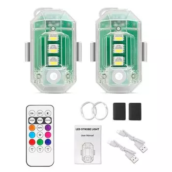 Стробоскоп с дистанционным управлением, USB-перезаряжаемая лампа RGB для защиты от столкновений, светодиодный Предупреждение светильник освещение для мотоцикла, дрона, велосипеда