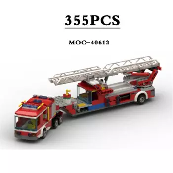 Строительные блоки MOC-40612 Пожарная машина 60107 Пожарно-спасательная машина в сборе Модель украшения 355 шт. Подарок на день рождения Рождественские игрушки