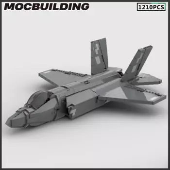 Строительные блоки MOC F-35, модульная модель самолета, DIY кирпичи, сборная игрушка, Рождественский подарок, коллекция самолетов, подарок на день рождения