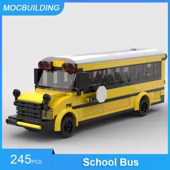 Строительные блоки MOC, школьный автобус, ранний транспорт, творческая обучающая коллекция, игрушки, подарки, 245 шт.