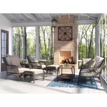 Стул из ротанга, плетеная трость, 5-местный уличный набор из ротанга, секционный садовый диван для патио, уличная мебель