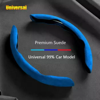 Замшевый универсальный чехол-усилитель рулевого колеса автомобиля 38 см, нескользящий автомобильный салон, защита рулевого управления, декоративные аксессуары-коричневый