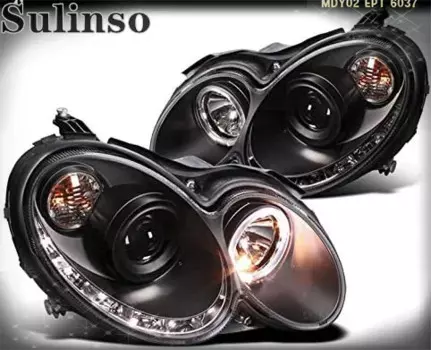 Лампы для фар ближнего света Sulinso, черные фары для 2003-2009 Benz-CLK-Class W209, стиль проектора