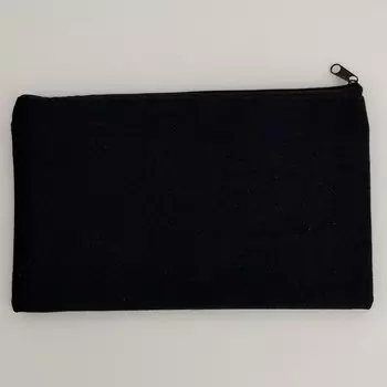 Сумка для косметики Pelsone, холщовая, черная/бежевая