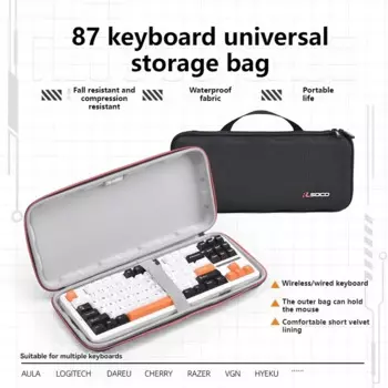 Сумка для механической клавиатуры и мыши, черная, 87 клавиш