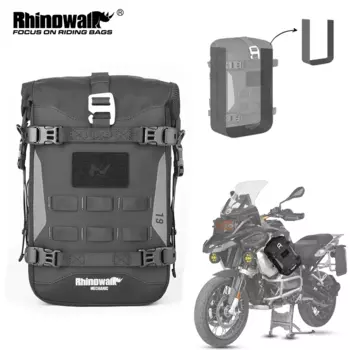 Сумка для мотоцикла Rhinowalk 6L, водонепроницаемая кромка бампера двигателя, Противоударная сумка с опорой, задняя панель, Боковая Сумка, система Molle