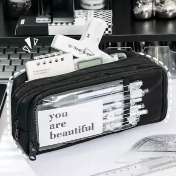 Сумка для ручек с вышивкой черная кошка