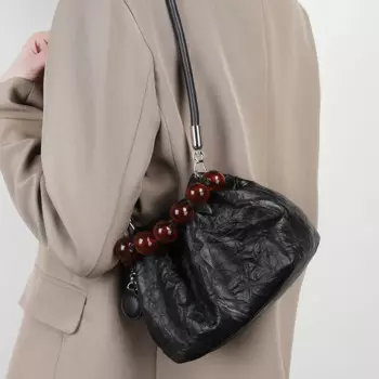 Сумка-хобо женская из натуральной кожи, 16 см