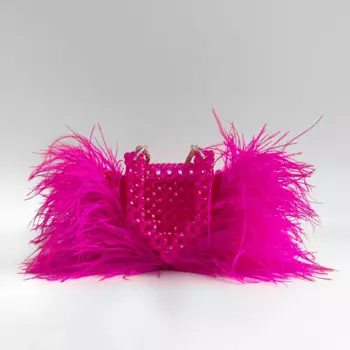 Сумка из бисера ручной работы с мехом из перьев, дизайнерская прозрачная акриловая сумка-тоут с кристаллами, женская сумка на цепочке, вечерние кошелек на плечо