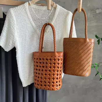 Сумка-мешок ручной работы в стиле ретро, мягкая женская сумка для покупок, ажурная сумка-тоут, однотонная цветная Сумочка-клатч