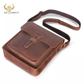 Сумка-мессенджер на одно плечо из натуральной кожи Крейзи Хорс, саквояж кросс-боди из воловьей кожи, тоут для планшета 12 дюймов, мужская сумка, 2080