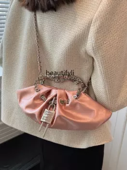 Сумка на цепочке высокого качества, женская летняя новая модная плиссированная сумка для пельменей, простая сумка-мессенджер