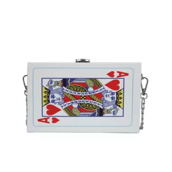 Сумка на плечо, мягкая дизайнерская сумочка на цепочке с забавным принтом в виде покерной карты, Женский мессенджер, универсальный чемоданчик кросс-боди