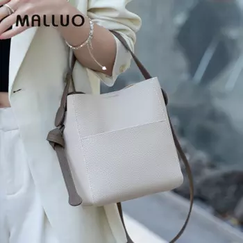 Сумка с широким ремешком, женские сумки на плечо, мягкое ведро из натуральной кожи, большая вместительная простая многофункциональная роскошная сумка-тоут