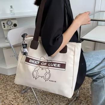 Сумка-тоут женская холщовая, вместительная, 2022