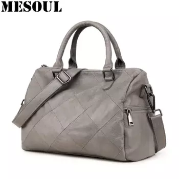 Сумка-тоут женская из мягкой натуральной кожи, 2018