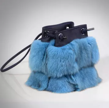 Сумка женская вечерняя, из натурального Лисьего меха