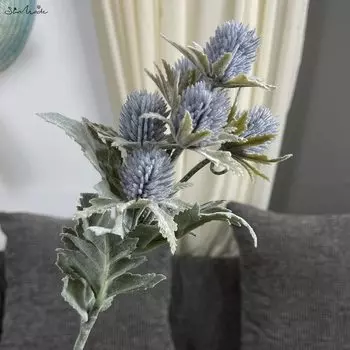 SunMade, Флокированный синеголовник Eryngium, искусственный цветок
