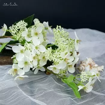 SunMade искусственная ветка гортензии синяя