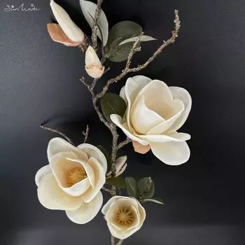 SunMade классическая большая осенняя ветка магнолии из шелка