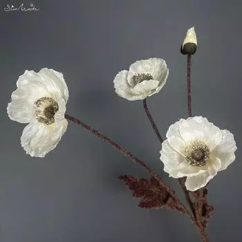 SunMade, винтажный цветок исландского мака, шелковый, 4 штуки