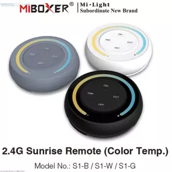 Sunrise Remote Белый Черный Серый S1-B S1-W S1-G Диммер цветовой температуры для MiBoxer 2,4G Двойная белая полоса Контроллер Лампа