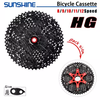 SUNSHINE MTB велосипедная кассета 8/9/10/11/12скоростной маховик 11-13/15/18/21/24/28/32/36/46/52T велосипедная звездочка для Shimano HG