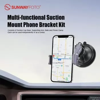 SUNWAYFOTO SPH-01 Универсальный держатель для мобильного телефона с присоской для лобового стекла автомобиля