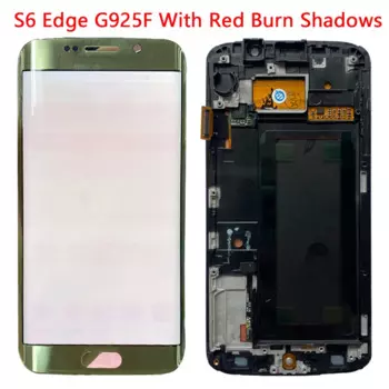 SUPER AMOLED-дисплей для Samsung S6 Edge, ЖК-дисплей с рамкой 5,1 дюйма SM-G925F G925A, дисплей с сенсорным экраном, Красные Тени