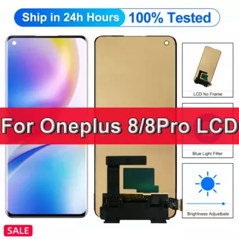 Super Amoled для OnePlus 8, ЖК-дисплей с рамкой для Oneplus 8 Pro, дисплей 1 + 8 1 + 8 pro
