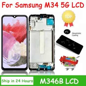 Super AMOLED M346 дисплей с рамкой для Samsung M34 5G M346B M346B/DS ЖК-дисплей сенсорный экран дигитайзер в сборе