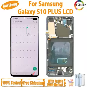 Super Amoled S10 + ЖК-дисплей для Samsung Galaxy S10 Plus, дисплей G975 Sm-g975f/ds G975fn, дигитайзер сенсорного экрана в сборе с рамкой