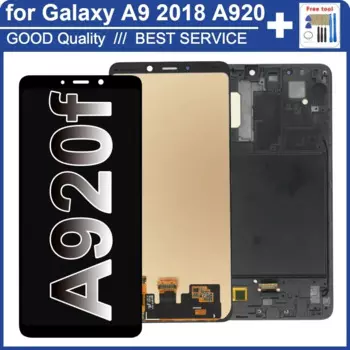 Супер AMOLED ЖК-дисплей для Samsung Galaxy A9 2018 A920F ЖК-дисплей с цифровым преобразователем сенсорного экрана в сборе для Samsung A920F ЖК-дисплей с рамкой