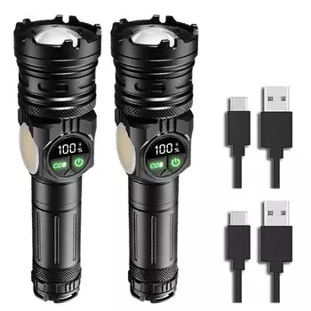 Супер яркий светодиодный фонарик, перезаряжаемый тактический фонарь дальнего действия с хвостом, магнитный уличный водонепроницаемый фонарь для кемпинга и рыбалки