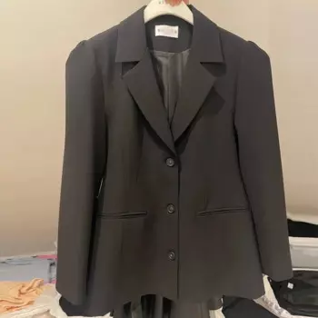 SuperAen повседневный пиджак с высокой талией, женский пиджак, весна-осень 2023, новые модные однобортные костюмы в корейском стиле