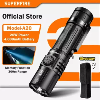 SUPERFIRE A20 перезаряжаемый фонарь 3000 люмен
