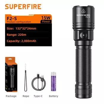 SUPERFIRE F2-S телескопический фонарик