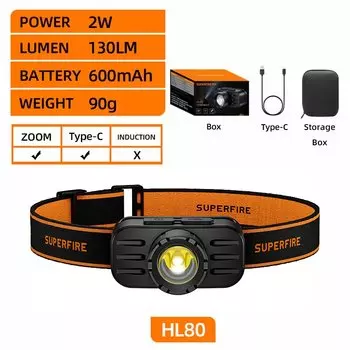 SUPERFIRE HL80-C Сенсорный налобный фонарь